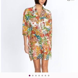 Johnny Was Millo Shirt Dress Cotton Silk Blend Sz M